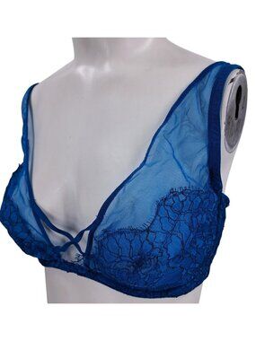 Victorias Secret Very Sexy Unlined Plunge Underwire Lace Bra Size 36DD Teal